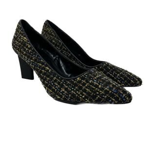 Logo by Lori Goldstein Liza Tweed Pointed Toe Pumps 8.5M Academia Career Preppy